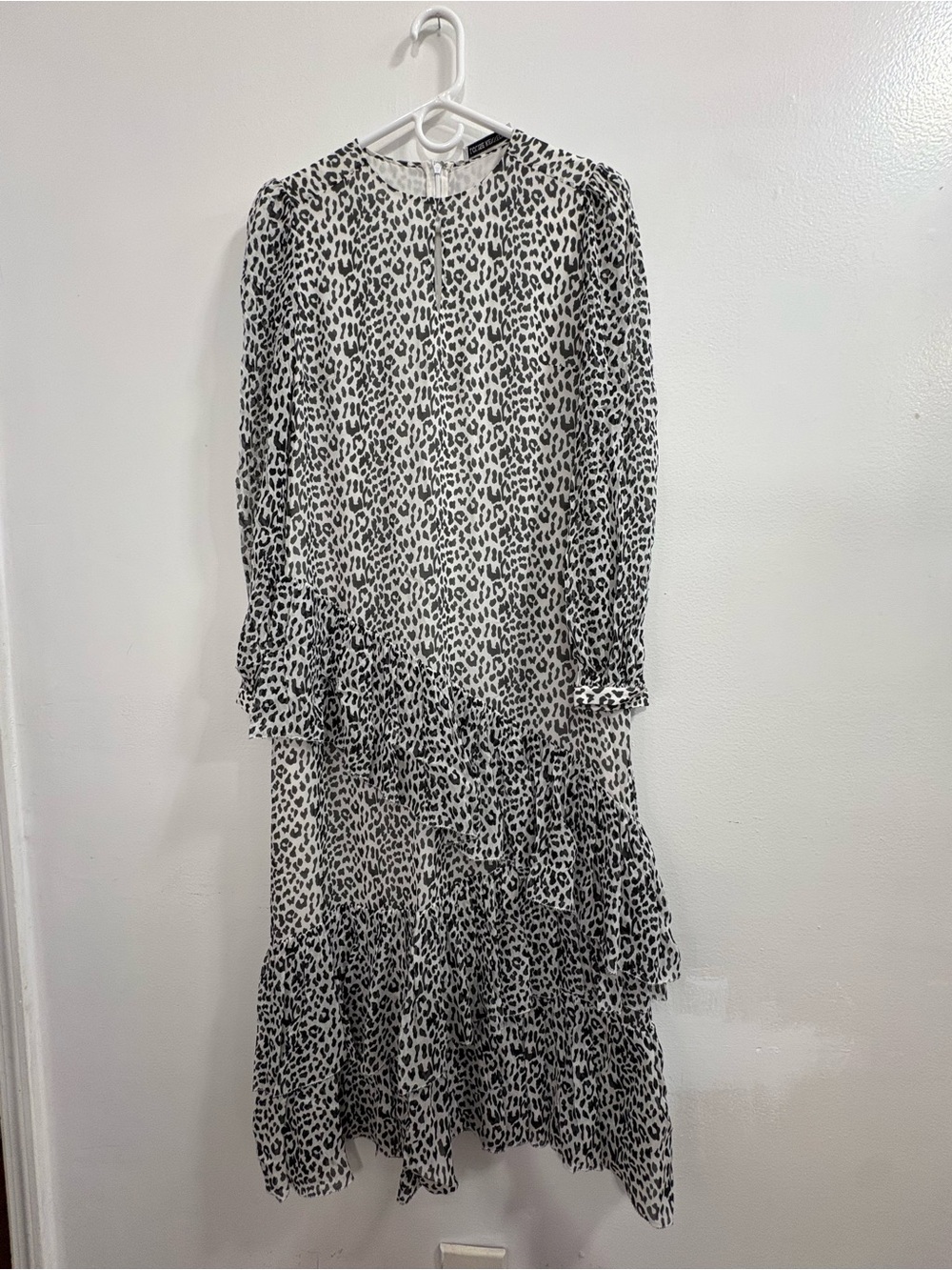 Black & White Leopard Print Maxi Dress